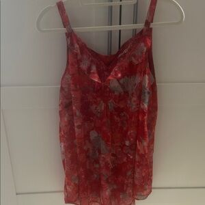 Avenue Red and Gray Floral Camisole